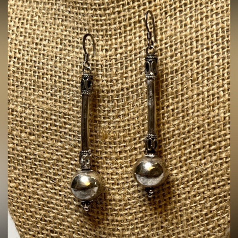 Silver vintage drop earrings